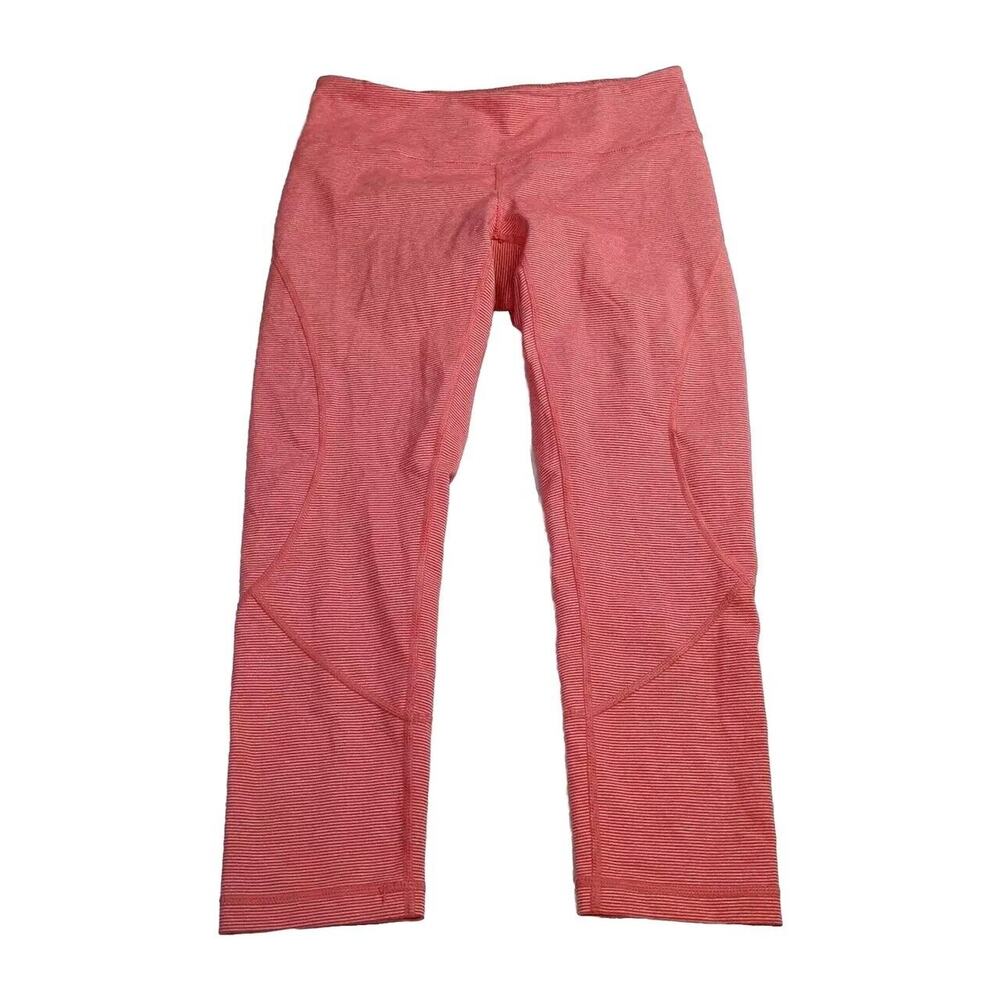 Zella Womens Capri Leggings Yoga Pants Size XS XSmall Pink Micro Stripe‎